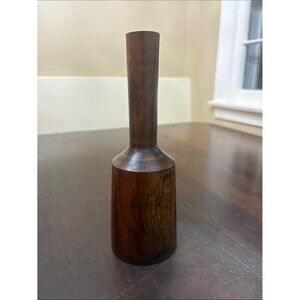 Elegant handturned dark wood vintage kitchen pestle or masher